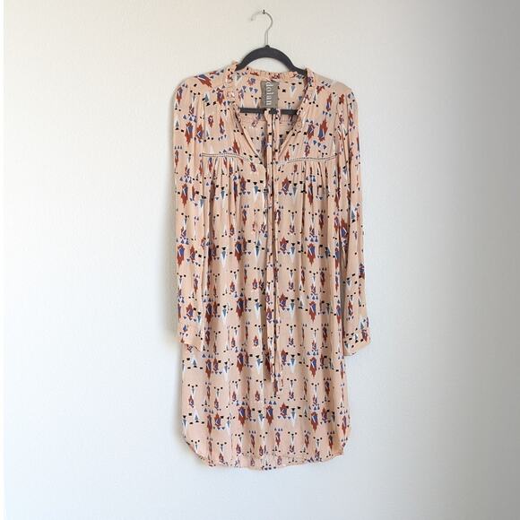 Anthropologie Dolan Left Coast Printed A-line Midi Roll Tab Sleeve Dress, size S - Picture 1 of 10